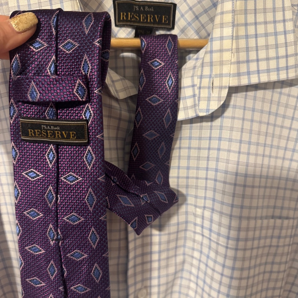 Jos A Bank Reserve shirt 17.5-35 and Reserve tie